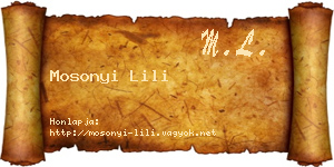 Mosonyi Lili névjegykártya